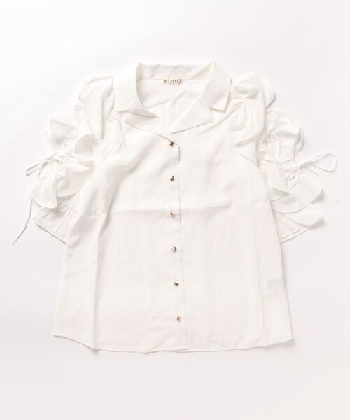 axes femme(アクシーズファム)の「レースアップフリル袖ブラウス(シャツ/ブラウス・レディース・イエロー/ホワイト/ブラック・FREE)」の6枚目の写真