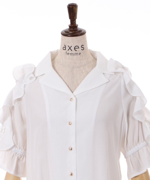 axes femme(アクシーズファム)の「レースアップフリル袖ブラウス(シャツ/ブラウス・レディース・イエロー/ホワイト/ブラック・FREE)」の11枚目の写真