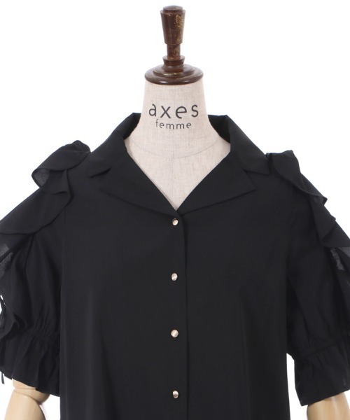 axes femme(アクシーズファム)の「レースアップフリル袖ブラウス(シャツ/ブラウス・レディース・イエロー/ホワイト/ブラック・FREE)」の21枚目の写真