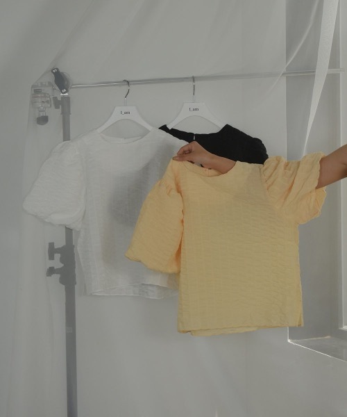 I_am（アイアム）の「ripple puff sleeve tops（Tシャツ/カットソー・レディース・イエロー/ホワイト/ブラック・FREE）」の10枚目の写真