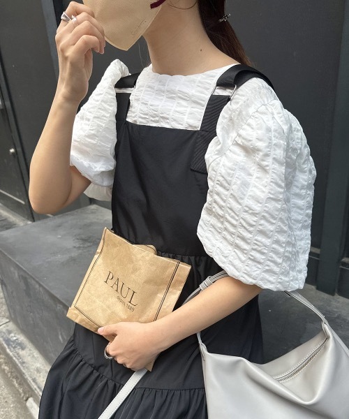 I_am（アイアム）の「ripple puff sleeve tops（Tシャツ/カットソー・レディース・イエロー/ホワイト/ブラック・FREE）」の16枚目の写真