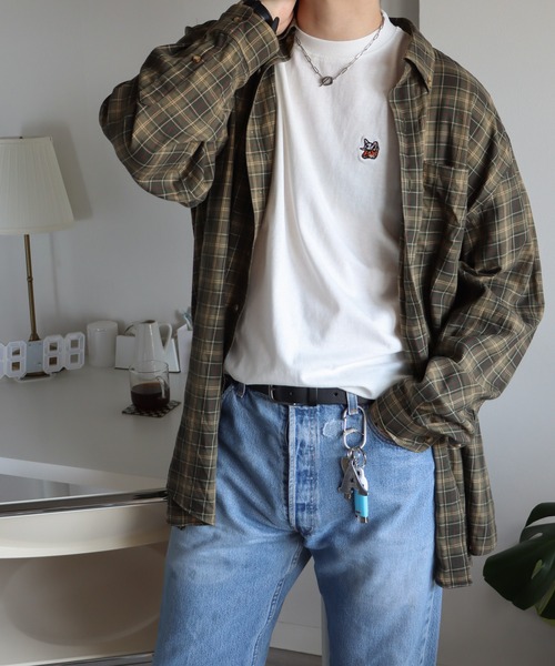 __gram.（スペースグラム）の「FOX刺繍Tシャツ（Tシャツ/カットソー・メンズ・ホワイト/ブラック×ホワイト/ホワイト×ネイビー/ブラック・M/L）」の6枚目の写真