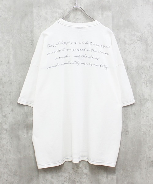 SHISKY(シスキー)の「BIGシルエット 半袖プリントT(Tシャツ/カットソー・メンズ・ラベンダー/チャコール/ダークグリーン/オフホワイト/グレー系その他/ベージュ/ブラック系その他/ベージュ系その他/ブラック/ネイビー系/杢グレー/グリーン系その他2/オレンジ/ホワイト系その他/ミント/モカ/ネイビー/グリーン系その他・L/XL/M)」の3枚目の写真