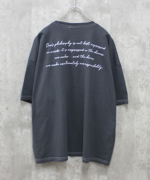 SHISKY(シスキー)の「BIGシルエット 半袖プリントT(Tシャツ/カットソー・メンズ・ラベンダー/チャコール/ダークグリーン/オフホワイト/グレー系その他/ベージュ/ブラック系その他/ベージュ系その他/ブラック/ネイビー系/杢グレー/グリーン系その他2/オレンジ/ホワイト系その他/ミント/モカ/ネイビー/グリーン系その他・L/XL/M)」の8枚目の写真
