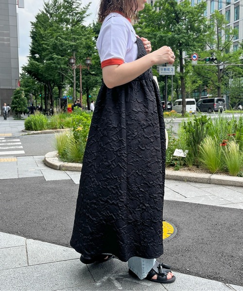 CPCM（シーピーシーエム）の「大柄エンボスギャザー切替キャミワンピース（ワンピース・レディース・オフホワイト/サックスブルー/ブラック・FREE）」の19枚目の写真