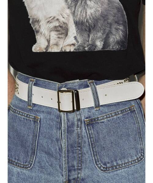 jouetie(ジュエティ)の「スタッズロゴベルト(ベルト・レディース・グリーン/ブラック/オフホワイト・FREE)」の2枚目の写真