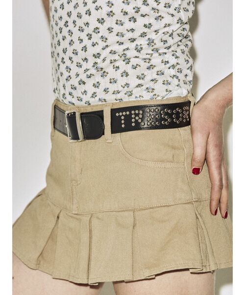 jouetie(ジュエティ)の「スタッズロゴベルト(ベルト・レディース・グリーン/ブラック/オフホワイト・FREE)」の3枚目の写真