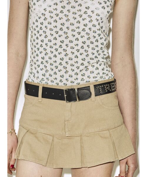 jouetie(ジュエティ)の「スタッズロゴベルト(ベルト・レディース・グリーン/ブラック/オフホワイト・FREE)」の4枚目の写真