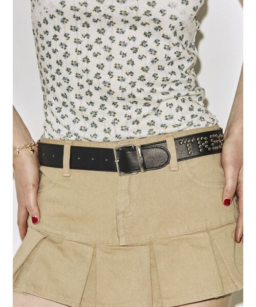 jouetie(ジュエティ)の「スタッズロゴベルト(ベルト・レディース・グリーン/ブラック/オフホワイト・FREE)」の5枚目の写真