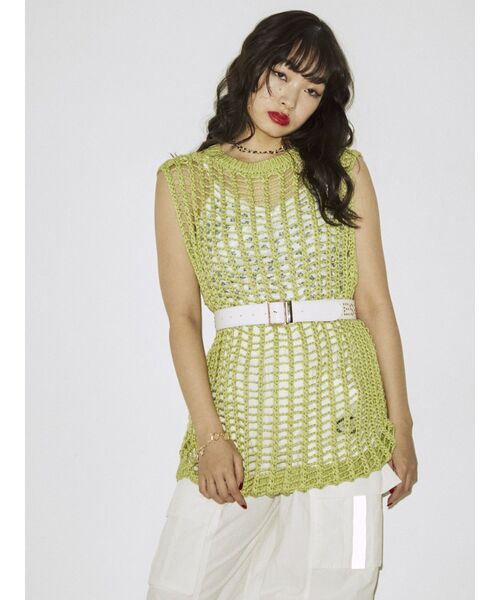 jouetie(ジュエティ)の「スタッズロゴベルト(ベルト・レディース・グリーン/ブラック/オフホワイト・FREE)」の20枚目の写真