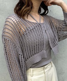 メッシュニットカーデ×カップ付キャミＳＥＴ