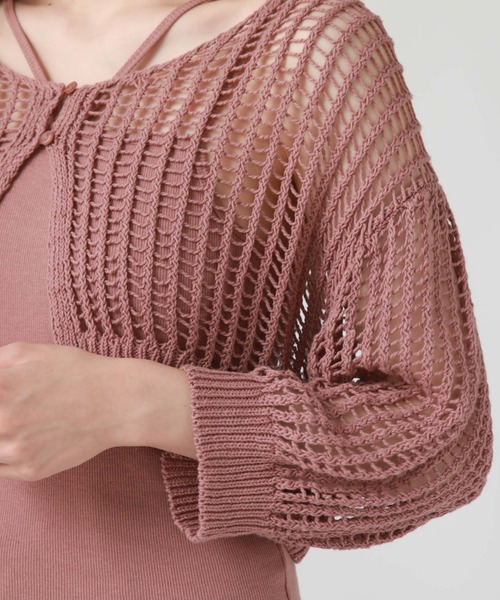 archives（アルシーヴ）の「メッシュニットカーデ×カップ付キャミＳＥＴ（ニット/セーター・レディース・ブラック/ブルーグレー/ピンクベージュ/オフホワイト・MEDIUM）」の8枚目の写真