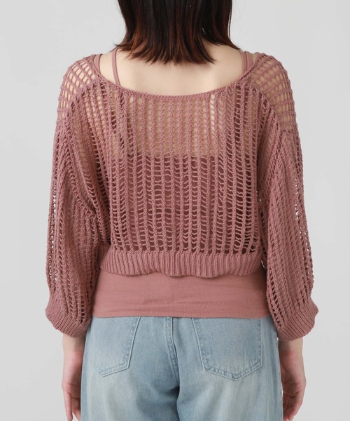 archives（アルシーヴ）の「メッシュニットカーデ×カップ付キャミＳＥＴ（ニット/セーター・レディース・ブラック/ブルーグレー/ピンクベージュ/オフホワイト・MEDIUM）」の21枚目の写真