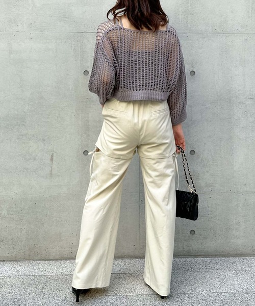 archives（アルシーヴ）の「メッシュニットカーデ×カップ付キャミＳＥＴ（ニット/セーター・レディース・ブラック/ブルーグレー/ピンクベージュ/オフホワイト・MEDIUM）」の15枚目の写真