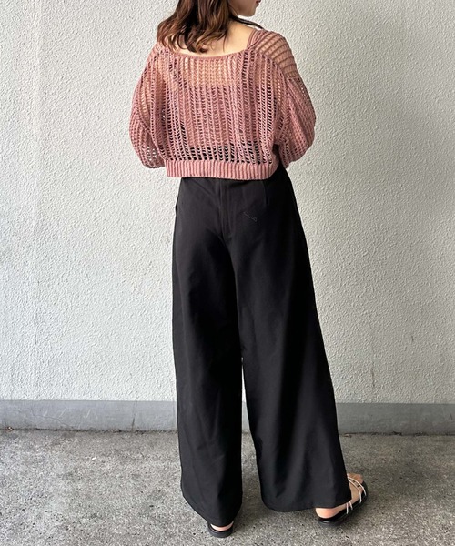 archives（アルシーヴ）の「メッシュニットカーデ×カップ付キャミＳＥＴ（ニット/セーター・レディース・ブラック/ブルーグレー/ピンクベージュ/オフホワイト・MEDIUM）」の11枚目の写真