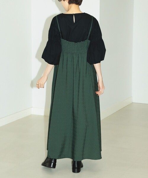 B:MING by BEAMS（ビーミングバイビームス）の「B:MING by BEAMS / ジャガード キャミソール ワンピース（ワンピース・レディース・ブラック/ダークグリーン・SMALL/MEDIUM）」の6枚目の写真