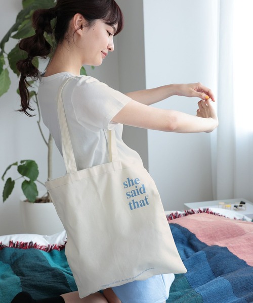 she said that エコバッグ 新品】she said that エコバッグ ライトグリーン - メルカリ