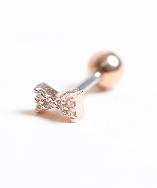 LINFA (リンファ)の「【Peony/ピオニー】/サージカルステンレス 316L リボンスタッドピアス(ピアス(片耳用)・レディース・シルバー/ピンクゴールド/ゴールド・FREE)」の3枚目の写真