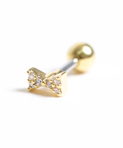 LINFA (リンファ)の「【Peony/ピオニー】/サージカルステンレス 316L リボンスタッドピアス(ピアス(片耳用)・レディース・シルバー/ピンクゴールド/ゴールド・FREE)」の1枚目の写真