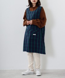 FUNALIVE（ファンアライブ）の「riz au lait チェック脇ボタンエプロン（エプロン）」