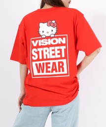 VISION STREET WEAR×HELLO KITTY コラボ ハローキティプリント半袖Tシャツ