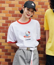 VISION STREET WEAR×HELLO KITTY コラボ ハローキティプリント半袖Tシャツ