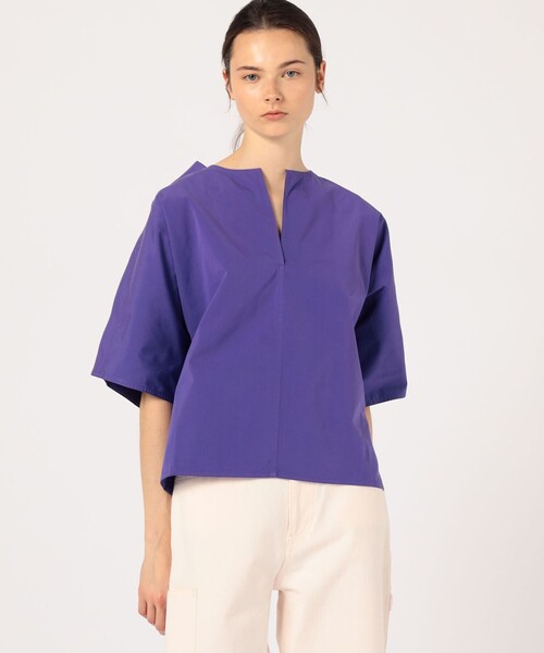 SOFIE D'HOORE（ソフィードール）の「SOFIE D’ HOORE BASTA コットン ブラウス（シャツ/ブラウス・レディース・ダークパープル/ネイビー・36）」の7枚目の写真