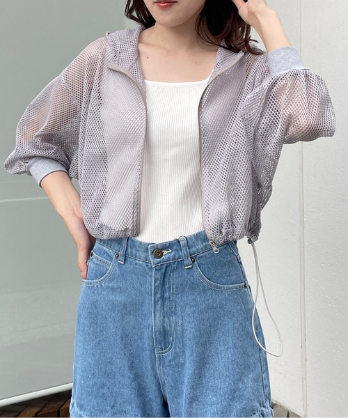 one way（ワンウェイ）の「メッシュパーカー（パーカー・レディース・ブラック/グレー/ホワイト/ブラウン・FREE）」の4枚目の写真