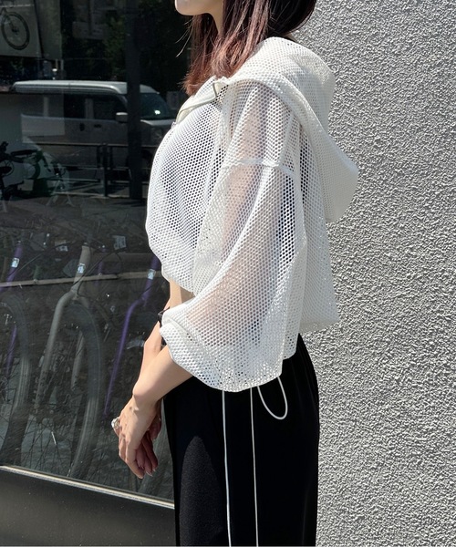 one way（ワンウェイ）の「メッシュパーカー（パーカー・レディース・ブラック/グレー/ホワイト/ブラウン・FREE）」の8枚目の写真