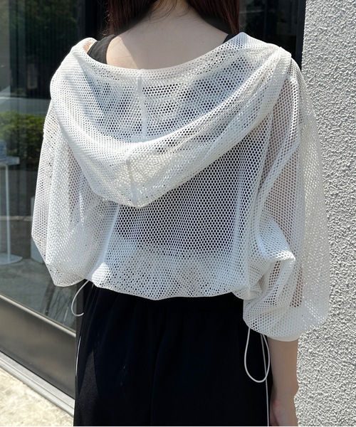 one way（ワンウェイ）の「メッシュパーカー（パーカー・レディース・ブラック/グレー/ホワイト/ブラウン・FREE）」の9枚目の写真