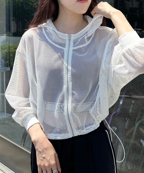 one way（ワンウェイ）の「メッシュパーカー（パーカー・レディース・ブラック/グレー/ホワイト/ブラウン・FREE）」の10枚目の写真