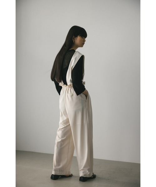 最終価格◎Arpege storyサイドギャザーサロペット　S 新品】Arpege story サイドギャザーサロペット