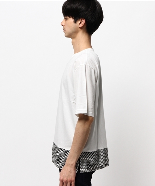 603（ロクマルサン）の「603 裾幾何学ビッグTシャツ（Tシャツ/カットソー・メンズ・オフホワイト/ブラック・FREE）」の10枚目の写真