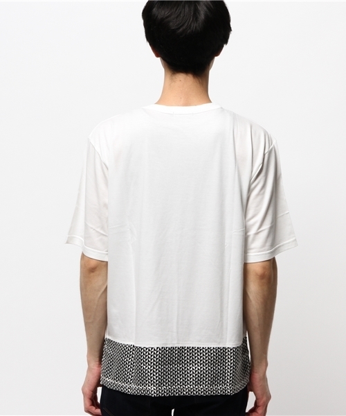 603（ロクマルサン）の「603 裾幾何学ビッグTシャツ（Tシャツ/カットソー・メンズ・オフホワイト/ブラック・FREE）」の9枚目の写真