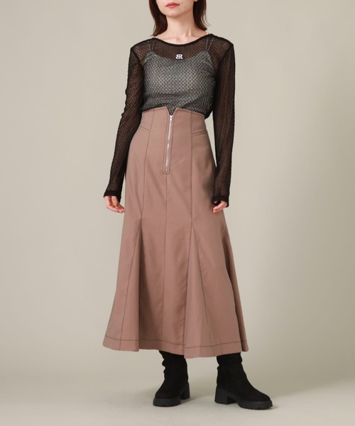 archives(アルシーヴ)の「チュールレースロゴ刺繍TOPS(Tシャツ/カットソー・レディース・ブラック/オフホワイト・MEDIUM)」の12枚目の写真