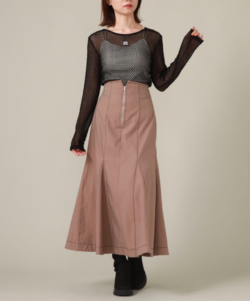 archives(アルシーヴ)の「チュールレースロゴ刺繍TOPS(Tシャツ/カットソー・レディース・ブラック/オフホワイト・MEDIUM)」の13枚目の写真