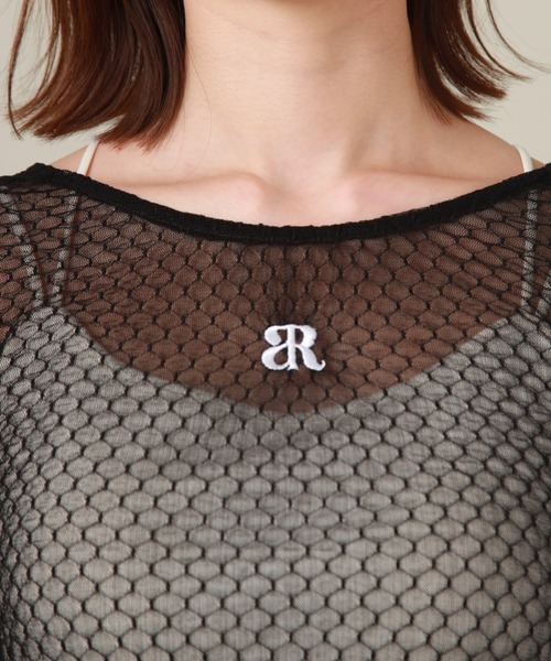 archives(アルシーヴ)の「チュールレースロゴ刺繍TOPS(Tシャツ/カットソー・レディース・ブラック/オフホワイト・MEDIUM)」の18枚目の写真
