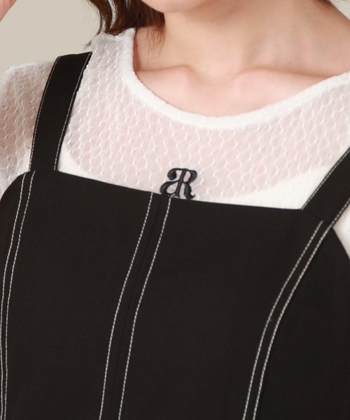 archives(アルシーヴ)の「チュールレースロゴ刺繍TOPS(Tシャツ/カットソー・レディース・ブラック/オフホワイト・MEDIUM)」の5枚目の写真