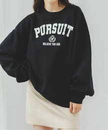 23秋冬 オーバーサイズ カレッジロゴ 裏起毛 スウェット