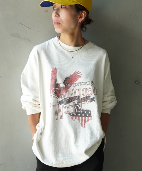 GOOD ROCK SPEED（グッドロックスピード）の「GOOD ROCK SPEED (グッドロックスピード) イーグルロングTシャツ（Tシャツ/カットソー・レディース・ホワイト・F）」の5枚目の写真