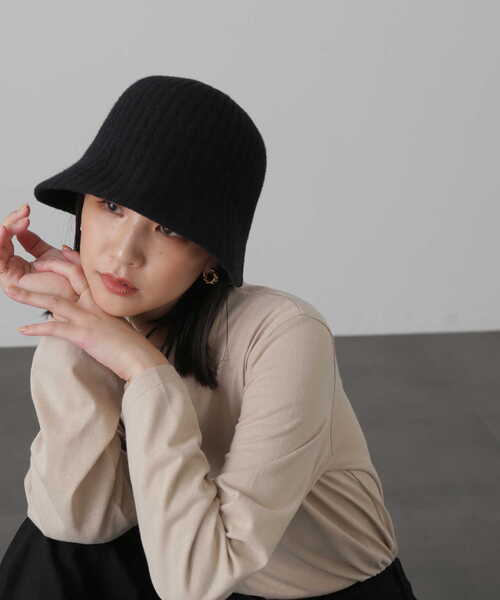 FREE'S MART（フリーズマート）の「バスクラウンドハット（ハット・レディース・ブルー/ホワイト/ブラック・ﾌﾘ-）」の4枚目の写真