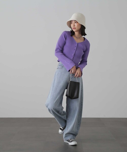 FREE'S MART（フリーズマート）の「バスクラウンドハット（ハット・レディース・ブルー/ホワイト/ブラック・ﾌﾘ-）」の7枚目の写真