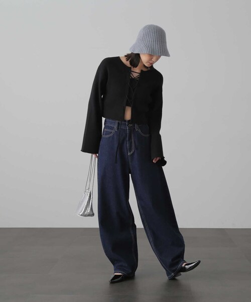 FREE'S MART（フリーズマート）の「バスクラウンドハット（ハット・レディース・ブルー/ホワイト/ブラック・ﾌﾘ-）」の10枚目の写真