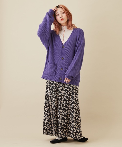 CUBE SUGAR（キューブシュガー）の「花柄プリントイージーマーメイドスカート（スカート・レディース・ブラック/ネイビー/ブラウン・M）」の6枚目の写真