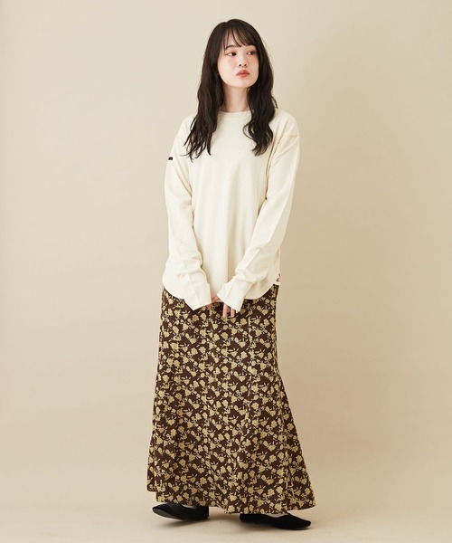 CUBE SUGAR（キューブシュガー）の「花柄プリントイージーマーメイドスカート（スカート・レディース・ブラック/ネイビー/ブラウン・M）」の9枚目の写真