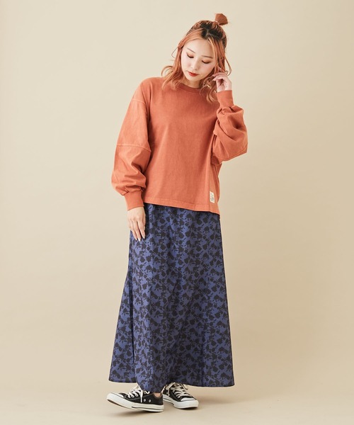 CUBE SUGAR（キューブシュガー）の「花柄プリントイージーマーメイドスカート（スカート・レディース・ブラック/ネイビー/ブラウン・M）」の13枚目の写真