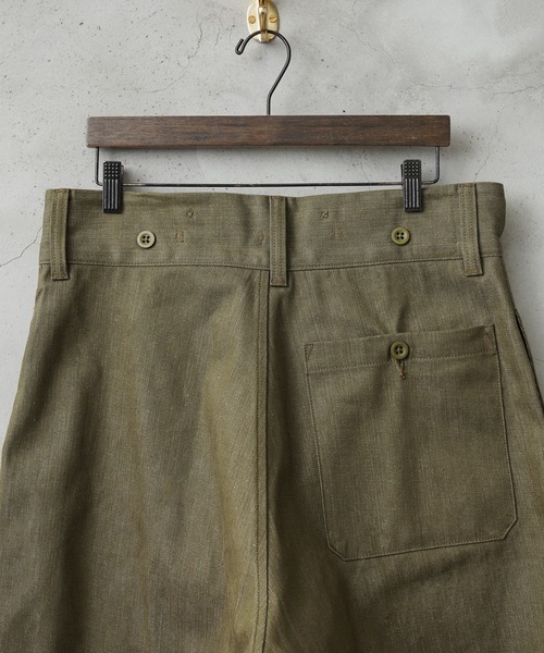 レア！1960年製 イギリス軍 グリーンデニム トラウザー サイズ7 赤ミミ付き レア！1960年製 イギリス軍 グリーンデニム トラウザー サイズ7 赤ミミ付き