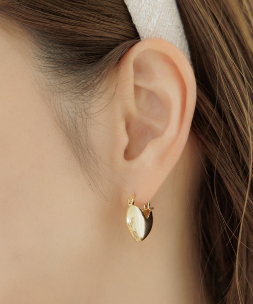 flower（フラワー）の「チャビーハートピアス（ピアス（片耳用）・レディース・ゴールド・FREE）」の7枚目の写真