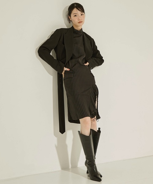 TOGA PULLA/トーガプルラ】キュプラストライプドレス（ワンピース