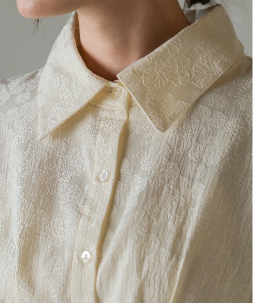 Bab（バブ）の「ジャガードタックシャツブラウス（シャツ/ブラウス・レディース・ホワイト系その他/グリーン/オフホワイト・M）」の21枚目の写真